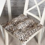Realhomes Leopar Motifli Dijital Baskılı Pofuduk Sandalye Minderi Realhomes