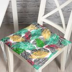 Realhomes Renkli yapraklar Dijital Baskılı Modern Pofuduk Sandalye Minderi Realhomes