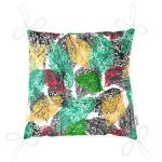 Realhomes Renkli yapraklar Dijital Baskılı Modern Pofuduk Sandalye Minderi Realhomes