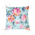 - Pofi-3826-Gorsel-2 - Realhomes  Açık Mavi Zeminde Rengarenk Çiçekler Dijital Baskılı Modern Pofuduk Sandalye Minderi Realhomes
