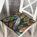 Renkli yapraklar Dijital Baskılı Modern Pofuduk Sandalye Minderi Realhomes