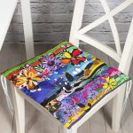 Realhomes Multi Color Özel Tasarım Dijital Baskılı Modern Pofuduk Sandalye Minderi Realhomes