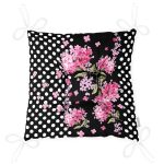 Puanlı Zeminde Çiçek Motifli Özel Tasarım Dijital Baskılı Modern Pofuduk Sandalye Minderi Realhomes