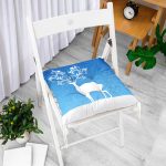 Modern Geyik Desenli Dijital Baskılı Modern Pofuduk Sandalye Minderi Realhomes