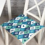 - Pofi-418-Gorsel - Realhomes Denizci Temalı Çapa Dümen Gemi Figürlü Özel Tasarım Dijital Baskılı Modern Pofuduk Sandalye Minderi Realhomes