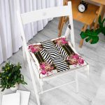 Modern Sanat Tasarımlı Dijital Baskılı Pofuduk Sandalye Minderi Realhomes