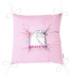 Realhomes Pembe Zeminli Unicorn At Desenli Modern Modern Pofuduk Sandalye Minderi Realhomes