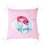 Realhomes Pembe Zeminde Denizkızı Desenli Dijital Baskılı Modern Pofuduk Sandalye Minderi Realhomes