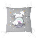 - Pofi-4327g-Gorsel-2 - Realhomes  Realhomes Gri Zeminde Unicorn Özel Tasarımlı At Motifli Modern Pofuduk Sandalye Minderi Realhomes