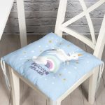 - Pofi-4327m-Gorsel - Realhomes  Realhomes Mavi Zeminde Unicorn Özel Tasarımlı At Motifli Modern Pofuduk Sandalye Minderi Realhomes