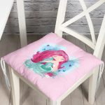 - Pofi-4331p-Gorsel - Realhomes  Realhomes Pembe Zeminde Denizkızı Tasarımlı Dijital Baskılı Modern Pofuduk Sandalye Minderi Realhomes