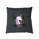 - Pofi-4332-Gorsel-2 - Realhomes Realhomes Siyah Zeminli Magic Unicorn Tasarımlı Modern Pofuduk Sandalye Minderi Realhomes