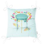 Baby Shower Yazılı Özel Tasarımlı Dijital Baskılı Çocuk Odası Pofuduk Sandalye Minderi Realhomes