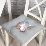 - Pofi-4348g-Gorsel - Realhomes Realhomes Gri Zeminde Unicorn At Desenli Modern Pofuduk Sandalye Minderi Realhomes