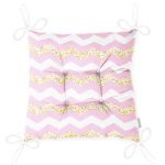 Realhomes Pembe Altın Varaklı Çizgi Motifli Modern Pofuduk Sandalye Minderi Realhomes