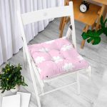 - Pofi-4365p-Gorsel-1 - Realhomes  Pembe Zeminde Bulutlar Özel Tasarımlı Çocuk Odası Pofuduk Sandalye Minderi Realhomes