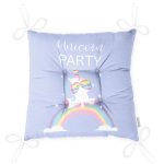 - Pofi-4368-Gorsel-2 - Realhomes  Unicorn Party Yazılı Özel Tasarımlı Dijital Baskılı Çocuk Odası Pofuduk Sandalye Minderi Realhomes