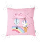 - Pofi-4369-Gorsel-2 - Realhomes  Pembe Zeminde Unicorn Tasarımlı Çocuk Odası Pofuduk Sandalye Minderi Realhomes