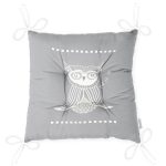 - Pofi-4379-Gorsel-2 - Realhomes Realhomes Gri Zeminde Baykuş Özel Tasarımlı Modern Pofuduk Sandalye Minderi Realhomes