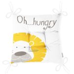 - Pofi-4381-Gorsel-2 - Realhomes  Beyaz Zeminde Hungry Aslan Motifli Dijital Baskılı Bebek Odası Pofuduk Sandalye Minderi Realhomes