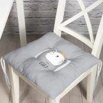 - Pofi-4387-Gorsel - Realhomes  Realhomes Gri Zeminde Its Girl Tavşan Motifli Modern Pofuduk Sandalye Minderi Realhomes