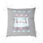 - Pofi-4399-Gorsel-2 - Realhomes  Gri Zeminde Renkli Şemsiyeler Özel Tasarımlı Bebek Odası Pofuduk Sandalye Minderi Realhomes