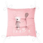 Pembe Zeminde Balon ve Ayıcık Desenli Bebek Odası Pofuduk Sandalye Minderi Realhomes