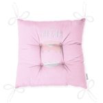 Pembe Zeminde Uçan Balon Desenli Bebek Odası Pofuduk Sandalye Minderi Realhomes