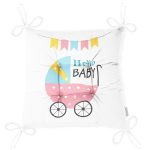 - Pofi-4463-Gorsel-2 - Realhomes Beyaz Zeminli Bebek Arabası Desenli Özel Tasarımlı Dijital Baskılı Çocuk Odası Pofuduk Sandalye Minderi Realhomes