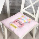 - Pofi-4471-Gorsel - Realhomes  Pembe Zemin Baby Shower Temalı Özel Tasarımlı Dijital Baskılı Çocuk Odası Pofuduk Sandalye Minderi Realhomes