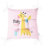 - Pofi-4475-Gorsel-2 - Realhomes  Pembe Zeminde Balon ve Zürafa Desenli Özel Tasarım Bebek Odası Pofuduk Sandalye Minderi Realhomes