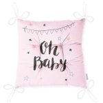 - Pofi-4496-Gorsel-2 - Realhomes Pembe Zemin Oh Baby Yazılı Özel Tasarımlı Dijital Baskılı Çocuk Odası Pofuduk Sandalye Minderi Realhomes