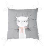 Gri Zemin Uyuyan Ayıcık Desenli Özel Tasarımlı Dijital Baskılı Modern Pofuduk Sandalye Minderi Realhomes