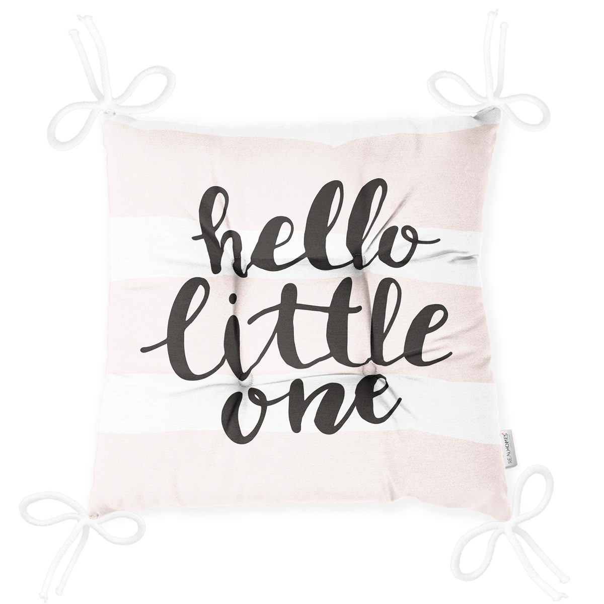 Hello Little One Yazılı Özel Tasarımlı Dijital Baskılı Çocuk Odası Pofuduk Sandalye Minderi Realhomes