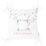 Happy Holidays Yazılı Özel Tasarımlı Dijital Baskılı Çocuk Odası Pofuduk Sandalye Minderi Realhomes