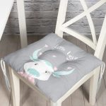 - Pofi-4517-Gorsel - Realhomes Gri Zemin Sevimli İnek Ve Kuş Özel Tasarımlı Dijital Baskılı Çocuk Odası Pofuduk Sandalye Minderi Realhomes