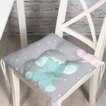 - Pofi-4526-Gorsel - Realhomes Gri Zeminli Sevimli Fil Desenli Özel Tasarımlı Dijital Baskılı Çocuk Odası Pofuduk Sandalye Minderi Realhomes