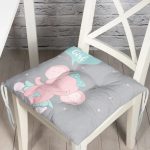 Gri Zemin I'am A Girl Yazılı Özel Tasarımlı Dijital Baskılı Çocuk Odası Pofuduk Sandalye Minderi Realhomes