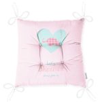 Pembe Zemin Let's Shower Yazılı Özel Tasarımlı Dijital Baskılı Çocuk Odası Pofuduk Sandalye Minderi Realhomes