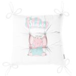 Beyaz Zemin Salıncak Ve Fil Motifli Özel Tasarımlı Dijital Baskılı Çocuk Odası Pofuduk Sandalye Minderi Realhomes