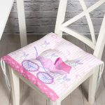 - Pofi-4546-Gorsel - Realhomes Pembe Bebek Arabası Tavşan Desenli Özel Tasarımlı Dijital Baskılı Çocuk Odası Pofuduk Sandalye Minderi Realhomes