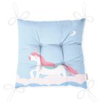 - Pofi-4547m-Gorsel-2 - Realhomes  Mavi Zeminli Unicorn Desenli Özel Tasarımlı Dijital Baskılı Çocuk Odası Pofuduk Sandalye Minderi Realhomes