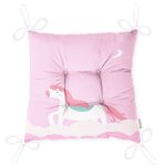 - Pofi-4547p-Gorsel-2 - Realhomes Pembe Zeminli Unicorn Desenli Özel Tasarımlı Dijital Baskılı Çocuk Odası Pofuduk Sandalye Minderi Realhomes