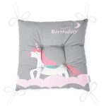 - Pofi-4548-Gorsel-2 - Realhomes Gri Zeminli Unicorn Desenli Özel Tasarımlı Dijital Baskılı Çocuk Odası Pofuduk Sandalye Minderi Realhomes