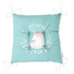 Realhomes Yeşil Zeminde Unicorn At Tasarımlı Modern Pofuduk Sandalye Minderi Realhomes