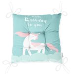 - Pofi-4559-Gorsel-2 - Realhomes Yeşil Zemin Doğum Günü Temalı Unicorn Desenli Özel Tasarımlı Dijital Baskılı Çocuk Odası Pofuduk Sandalye Minderi Realhomes