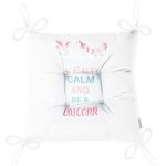 Unicorn Desenli Özel Tasarımlı Dijital Baskılı Çocuk Odası Pofuduk Sandalye Minderi Realhomes