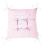 Pembe Zemin Welcome Little One Yazılı Özel Tasarımlı Dijital Baskılı Çocuk Odası Pofuduk Sandalye Minderi Realhomes