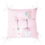 Realhomes Pembe Zeminde Sevimli Geyik Tasarımlı Modern Pofuduk Sandalye Minderi Realhomes