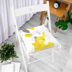 - Pofi-4594-Gorsel-1 - Realhomes  Beyaz Zeminde Uçan Balonlar ve Fil Desenli Çocuk Odası Pofuduk Sandalye Minderi Realhomes